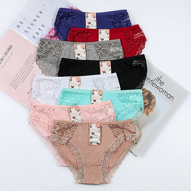 New Style Sexy Sustainable Breathable Lady Panty  Quicky Dry Briefs Cotton Lace  Women Underwear