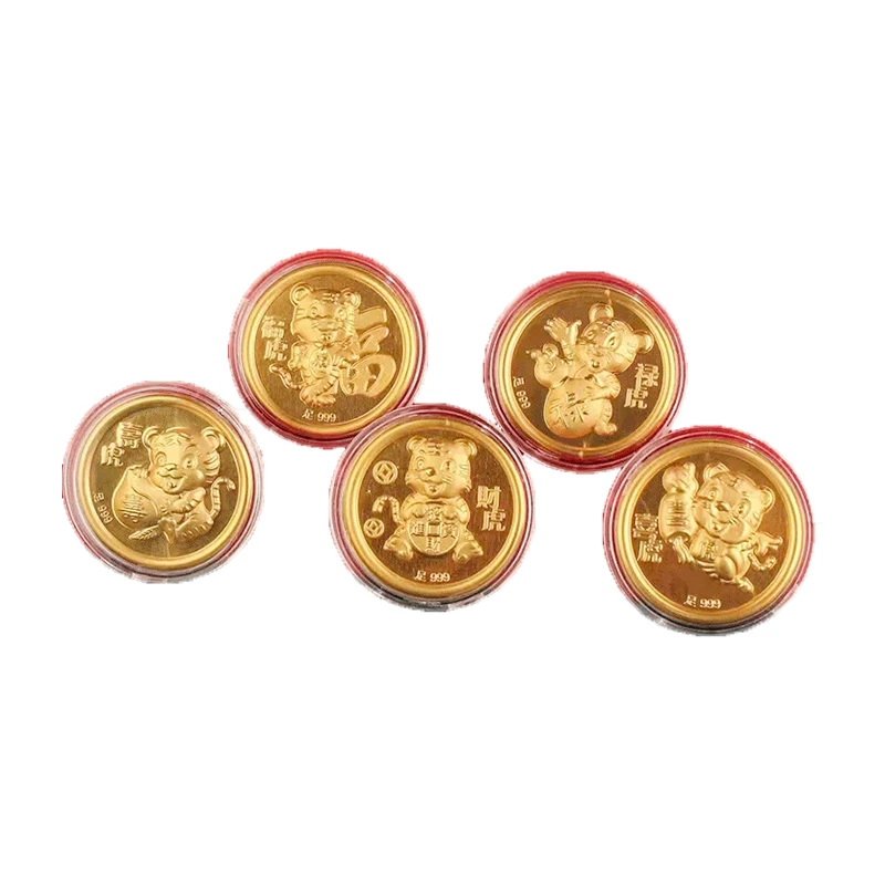 2022  red packet zodiac gold coin money chinese new year red envelope
