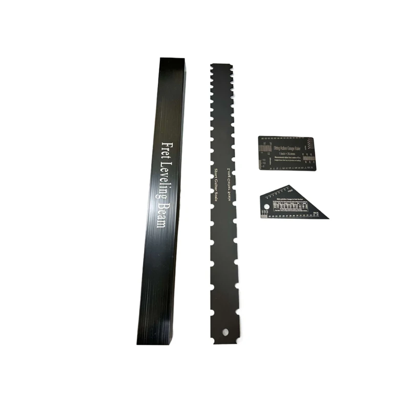 Black Guitar Neck Notched Straight Edge Fret Rocker Guitar Beam Blocks String Action Gauge Feeler for Guitar fretboard Frets
