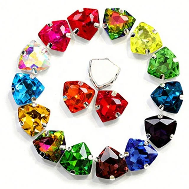 Новейшие камни высшего качества для пришивания прозрачные кристаллы стразы с золотой закрепкой