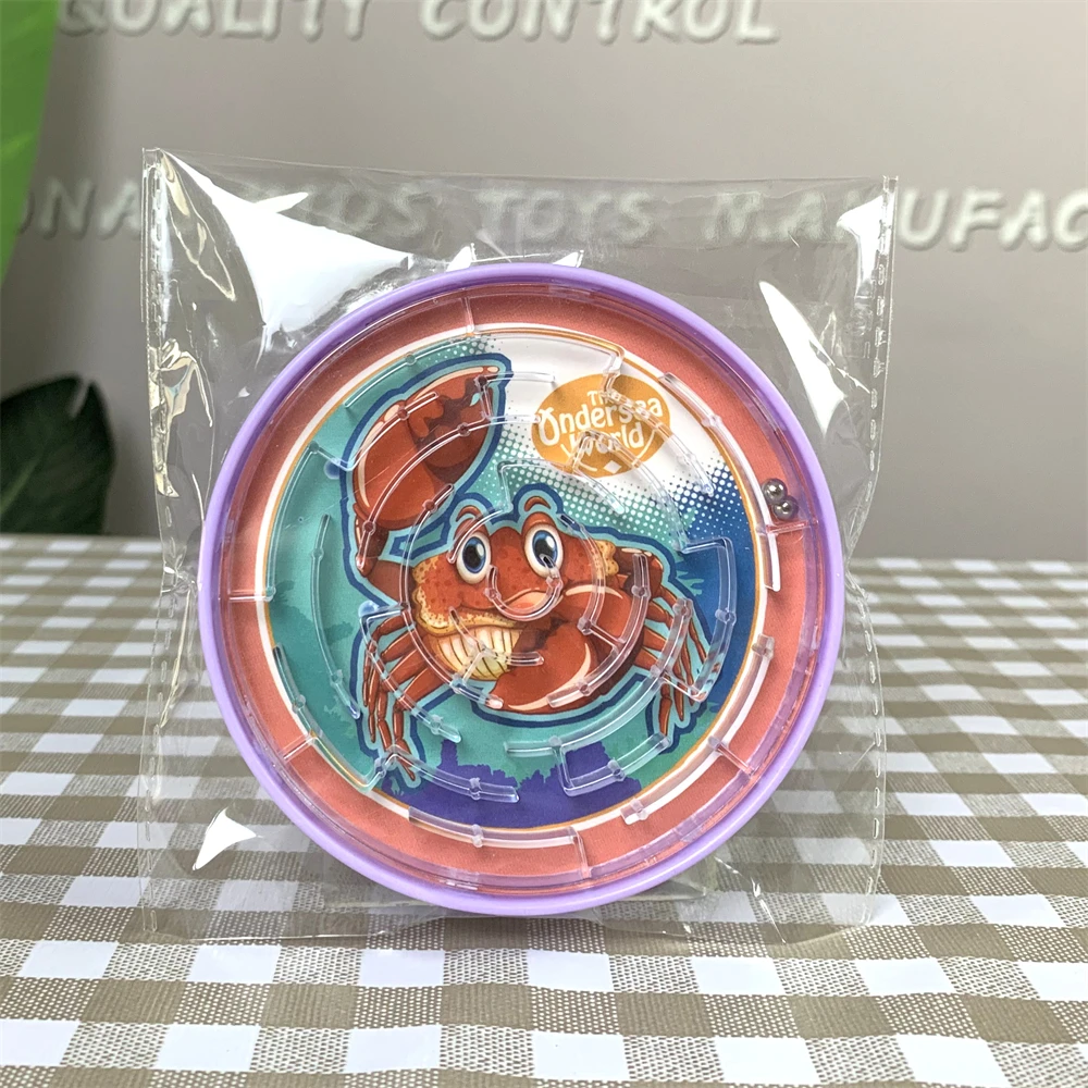 Portable Cheap Ocean World Plastic Balance Labyrinth Toy Palm Mini Ball Maze Game For Children