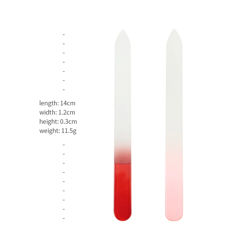 Custom Color & Private Logo Glass Nail File with Plastic Package Bag