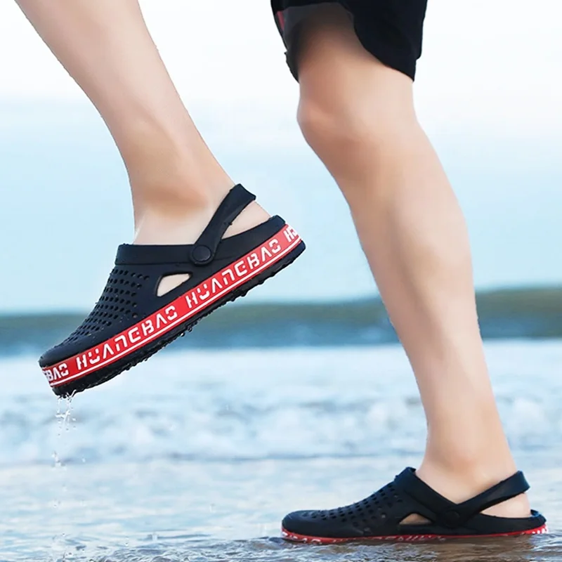 pattrily hot sell water shoes mules domes style slip platform women water proof plastic shoes mens water hole clogs shoes