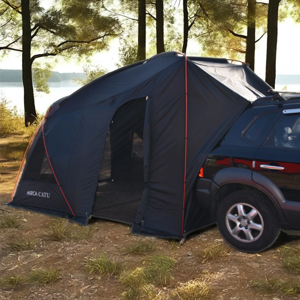 New Design Quality Aluminium Pole Car Awning Top Roof Tent Single Layer Oxford Fabric Good for Outdoor Use Capacity 4 Person