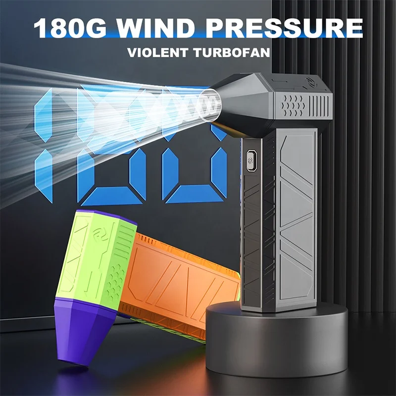 Jarvis Portable Mini Turbo Jet Fan Wireless Charging Car and Household Air Duster Gun Battery Operated Kitchen Tools Mini Blower