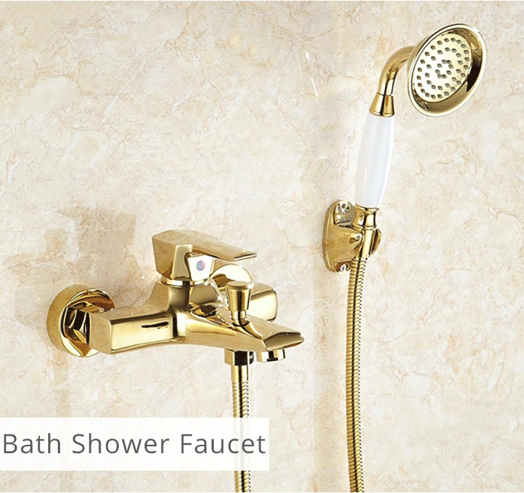 Sliding Bar Shower Set Shower Head and Shower Hose Golden Gold with Abs Ceramic Plated Modern Contemporary Polished 3-5 Years