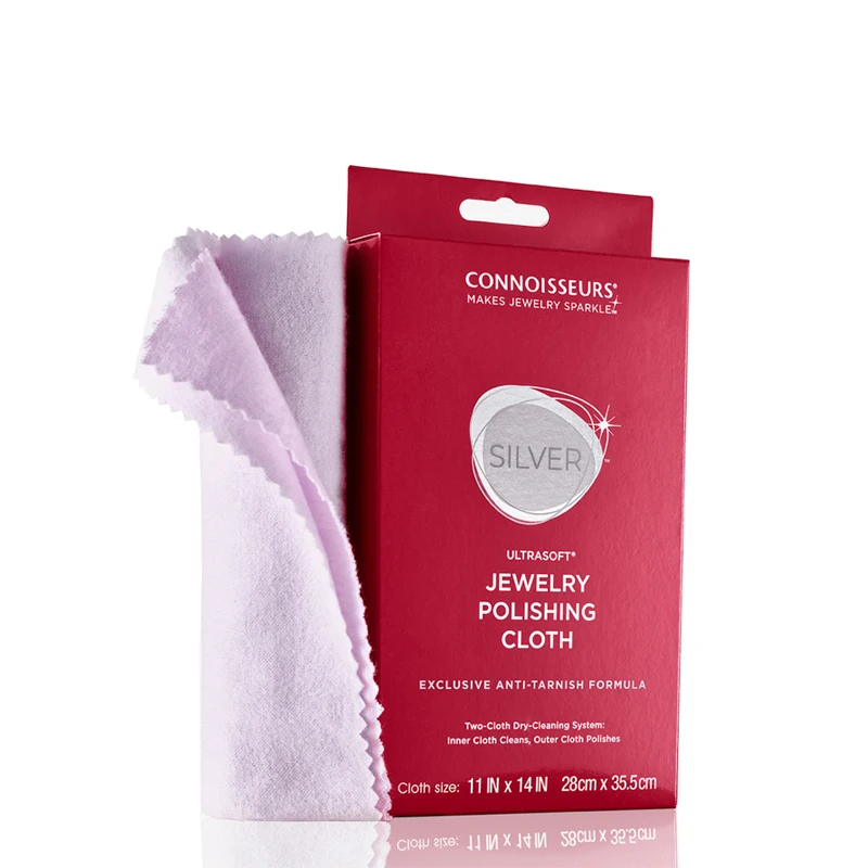 Connoisseurs UltraSoft Silver Jewelry Cleaning Cloth 2 Layers Cotton Silver Jewellery Watches Polishing Cloth