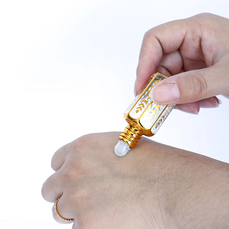Fancy Design 6ml 9ml 12ml Mini Refillable Glass Perfume Bottle Roller  Body Massage Oil Glass Serum Bottle Attar Bottle