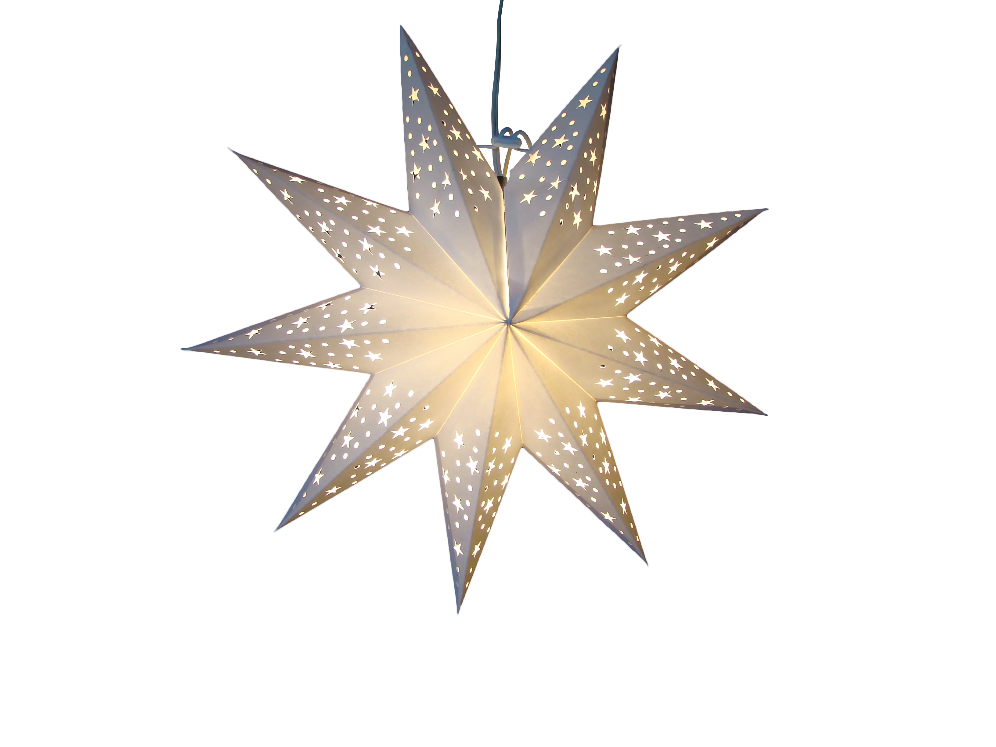 Party Favor 9 Pins Christmas Decoration Paper White Star Lantern