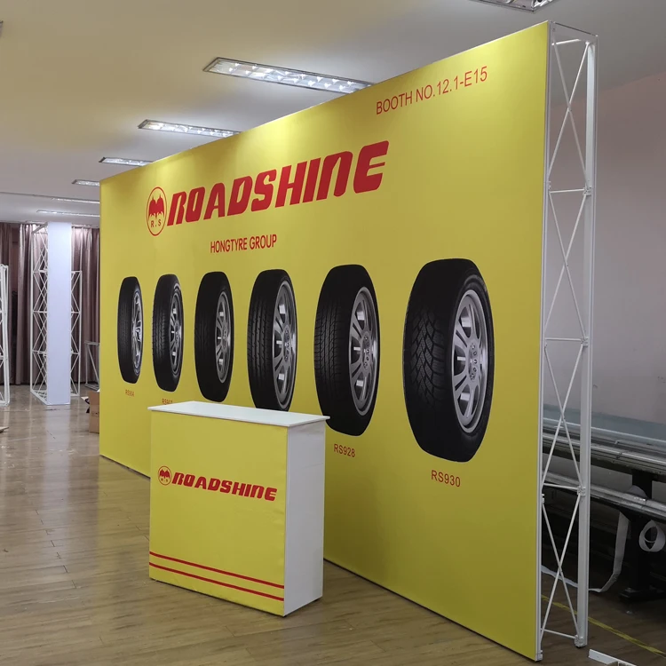 20ft SEG Tension Fabric Display racks Frame And Printing small corner expo booth  promotion show booth displays