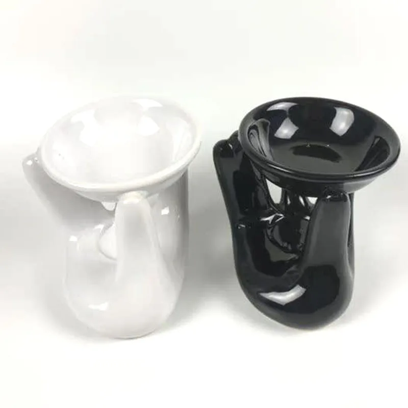 Ywbeyond Home Decoration Buddha Hand oil burner Ceramic Tealight Candle Holder Essential Oil Incense Burner Wax Warmer