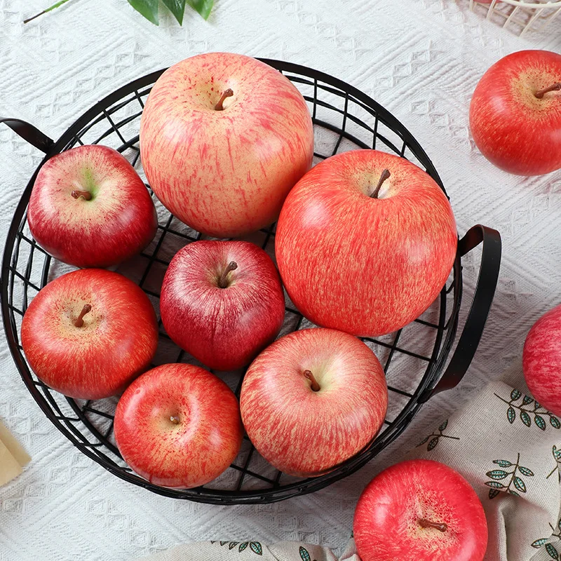 Wholesale Artificial  Faux Red Apple Simulate Fruit Foam Fake Red Apples Decorative for Home House Kitchen Party