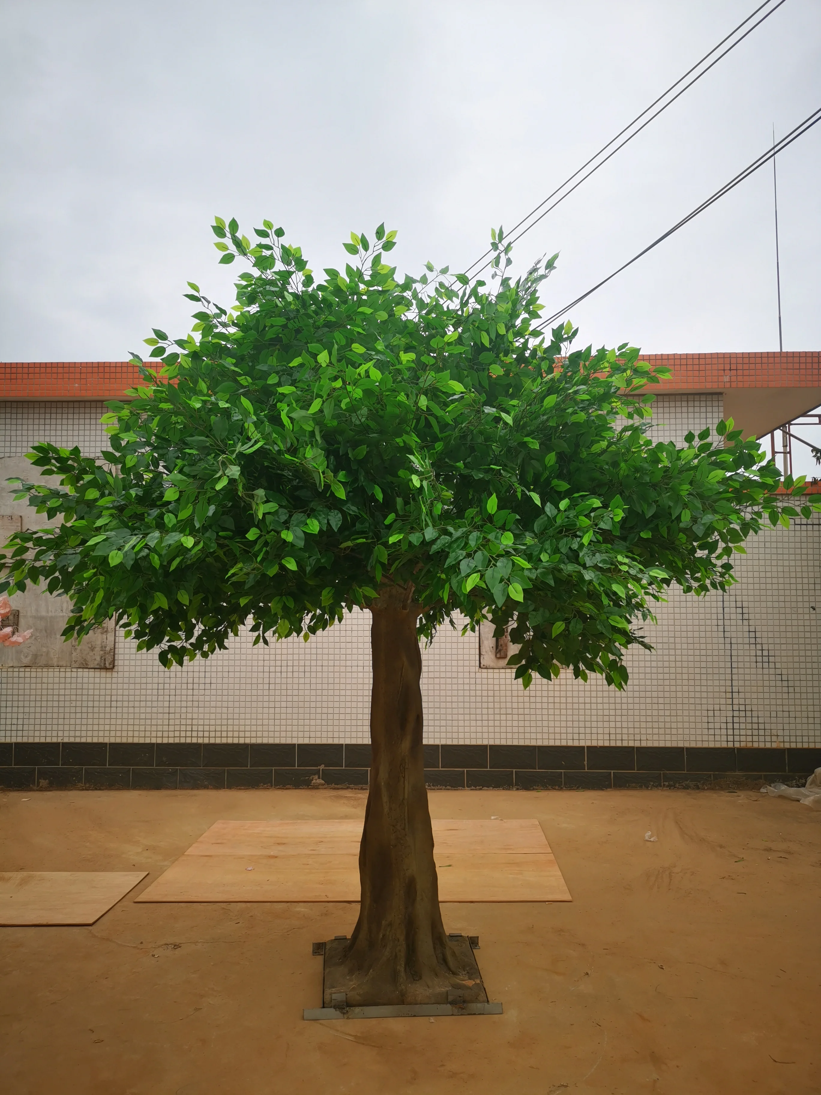 songtao Indoor Outdoor Big Simulation Evergreen Ficus Tree Faux Plant Tree Large Artificial Banyan Tree