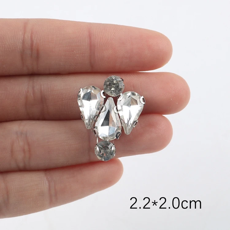 Wholesale hot selling Rhinestones Flower Brooch Pin Set,for DIY Wedding Decoration