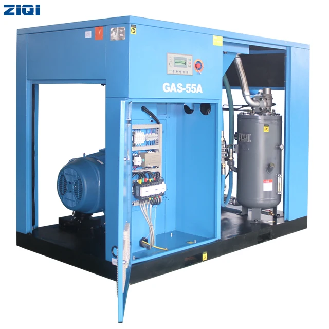 customized industrial single stage belt driven screw 55kw 380v 7bar 385cfm air compressor machine for chemistry