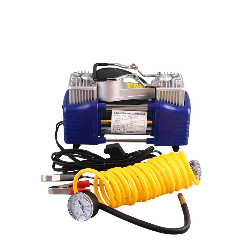 Double Cylinder Tyre Inflator Portable Inflatable Pump Mini Electric Air Pump DC 12V Car Air Compressor Tire Inflator