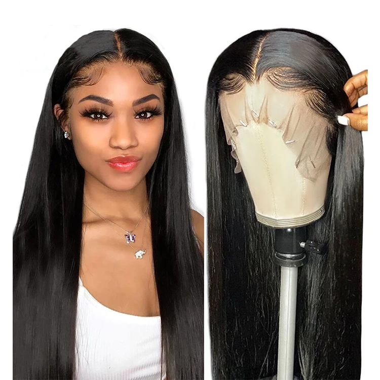 Дешевые Заказные коричневые 30 дюймов прямые кружевные передние парики прозрачные кружевные фронтальные парики 13X6 прямые человеческие волосы парик