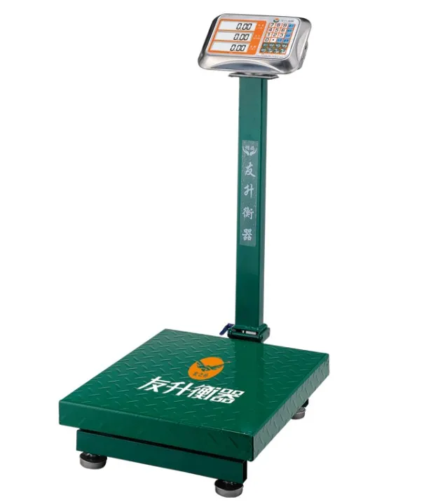 Heavy Duty Body Folding Square Pole Max 150kg Capacity Platform Scale Dual LCD Display,Green Back Light ABS Plastic Indicator