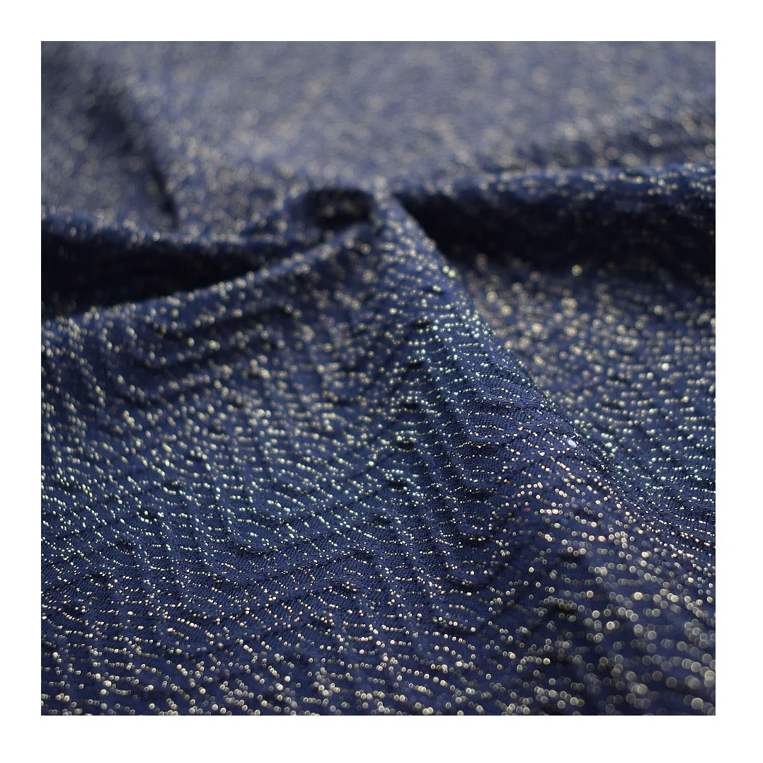 xinxian ODM OEM textured Nylon silver lurex Spandex  crinkle tela clothing for swimming stretch bikini fabric