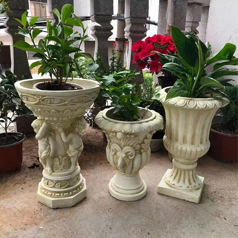 Garden Modern Garden Cement Planters Pot Molds Fiber Glass Concrete Flower Pot Mold Large Silicone Mold for Flower Pots
