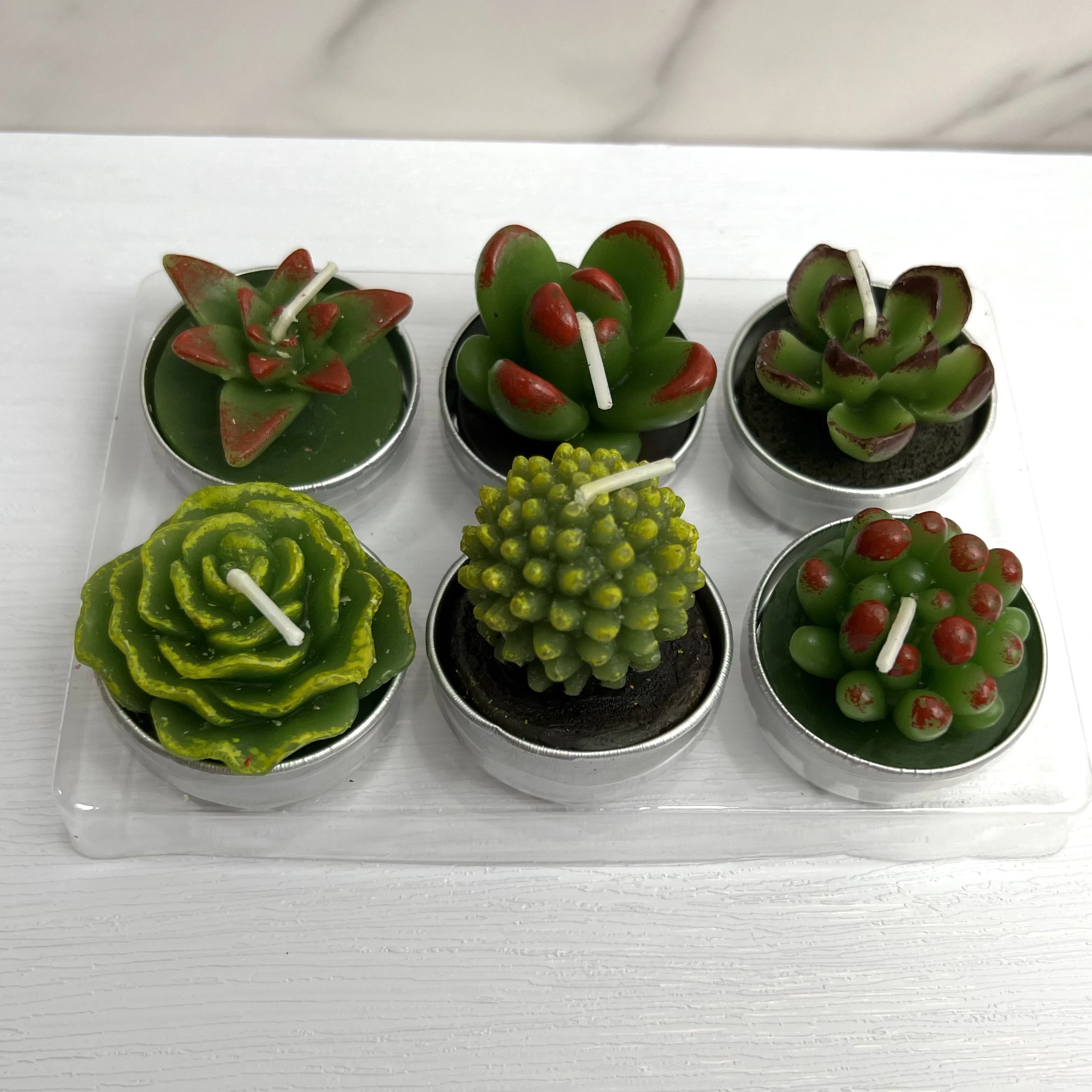 Home Decor Valentines Day Gift Multi-flavor Cute Smokeless Small Candles Kit Mini Scented Simulation Green Succulent Candle