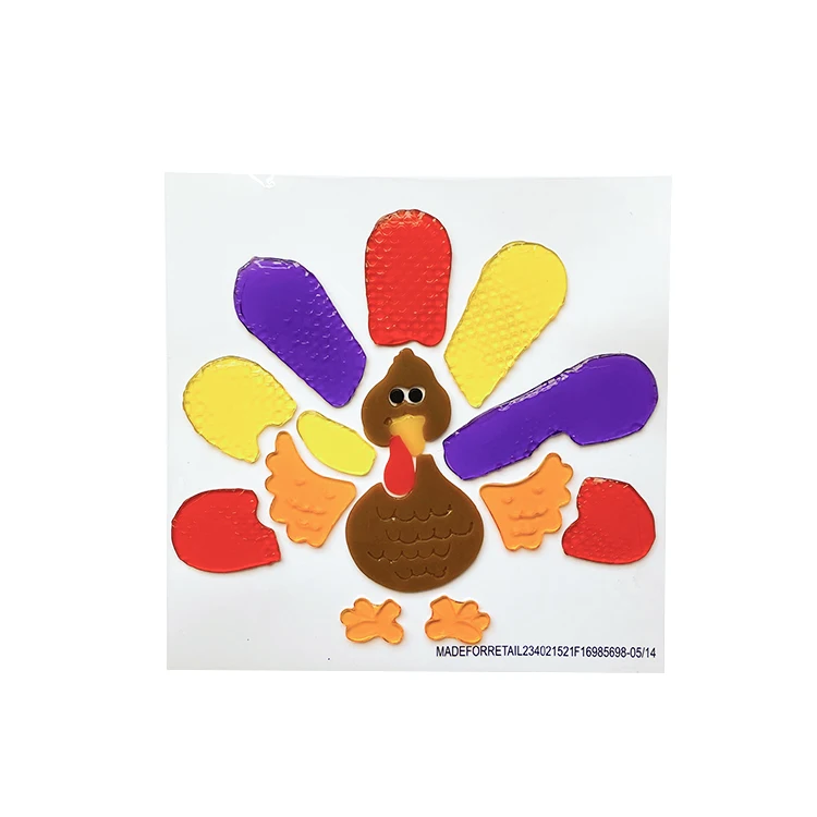 2022 DIY Cartoon TPR Washable No Glue autumn leaves  Window Decal Jelly Sticker