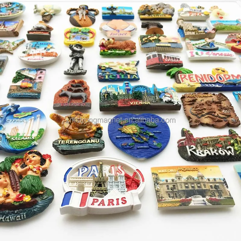 customized shape 3D embossed epoxy refrigerator magnets custom embossment resin fridge magnet for tourist gift