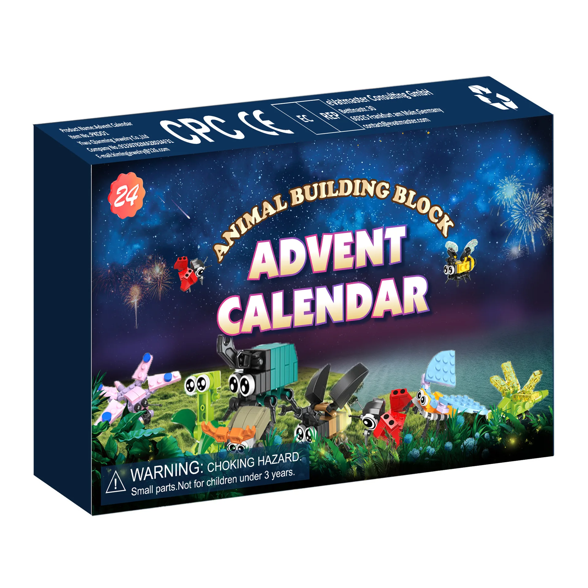 24 Types Insects Building Blocks Animal figures Advent Calendar  Cartoon Action Figures Advent Box Christmas Gift