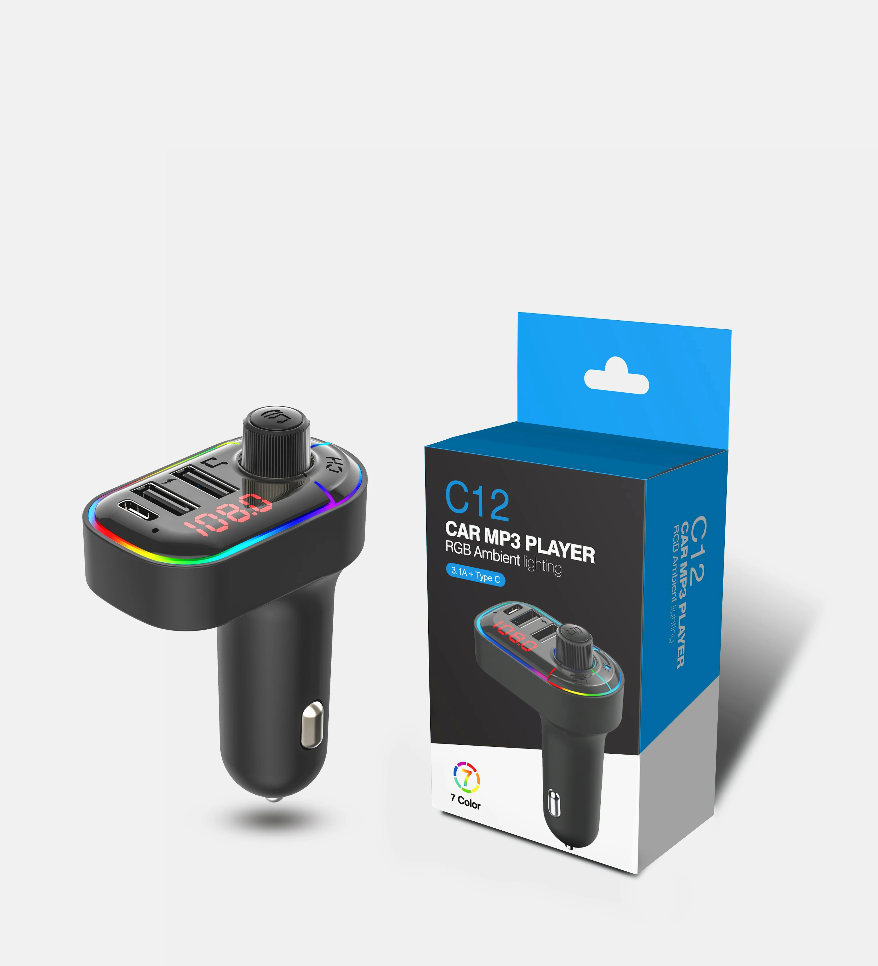  Автомобильное зарядное устройство USB для телефона беспроводной FM-передатчик mp3-плеер с двумя TF-карта музыкальный комплект громкой связи