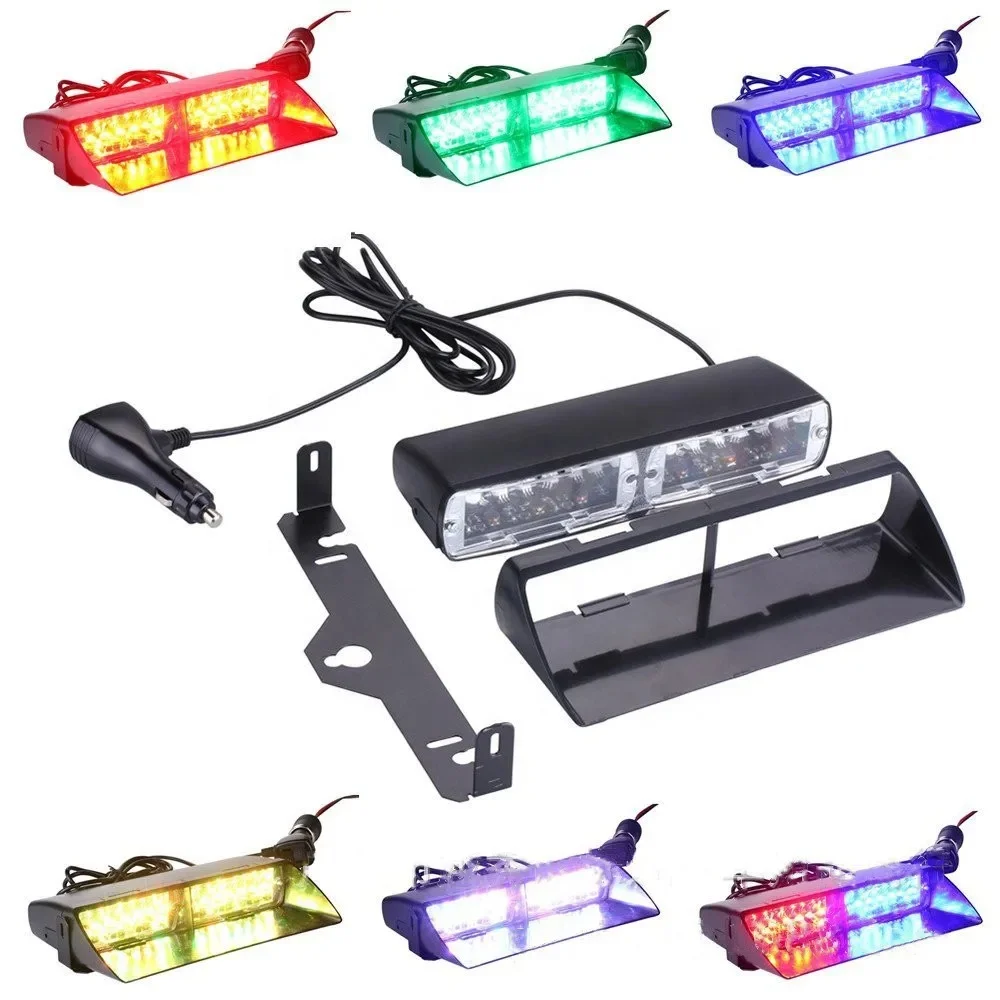 16W Car Windshield LED Strobe Light 12V Waterproof Police-Lights Warning Light Flash Dash Emergency Signal Lamps
