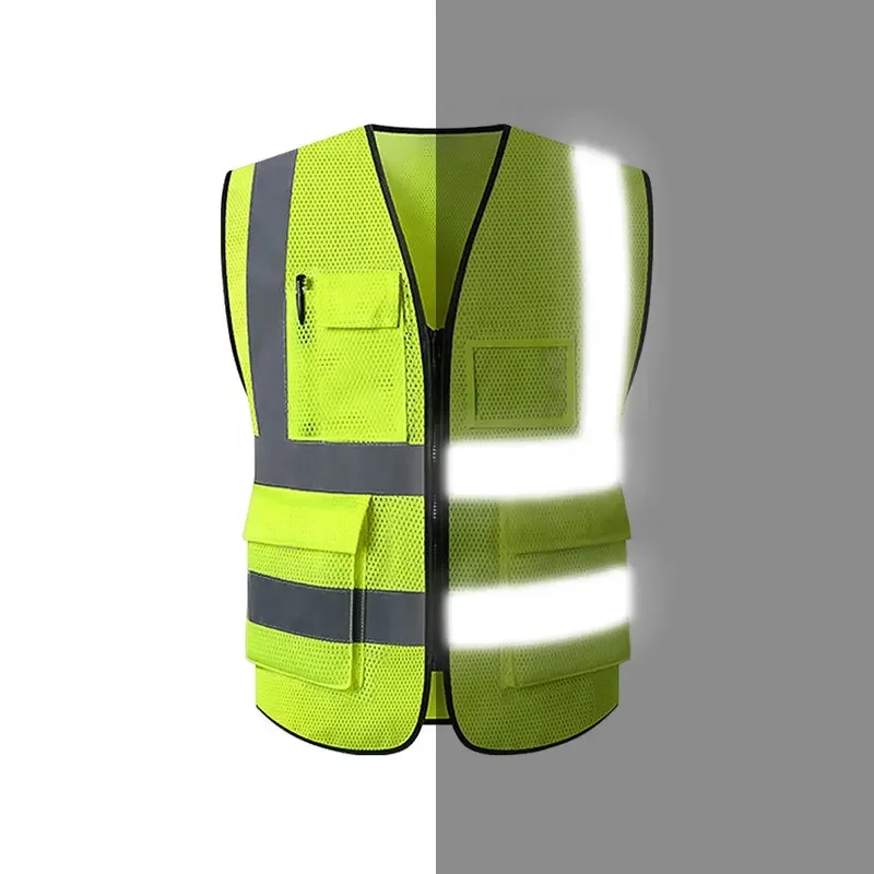 Reflective Strip Polyester Fabric Construction Safety Vest with Logo Reflective Clothing Safety Reflective Vest
