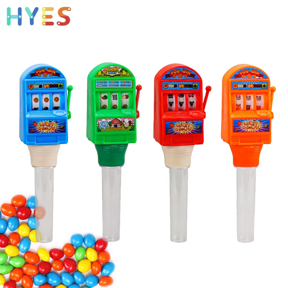 Huiye Mini Slot Machine Game Sweet Candy Toys Anti-Stress Games Sugar Toys Funny Gag Toys With Tube Candy For Kid Christmas Gift