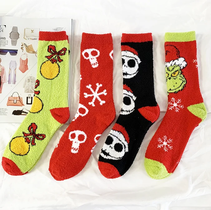 Halloween New Cartoon  Women Personalized Coral Fleece Fashion Halloween Socks