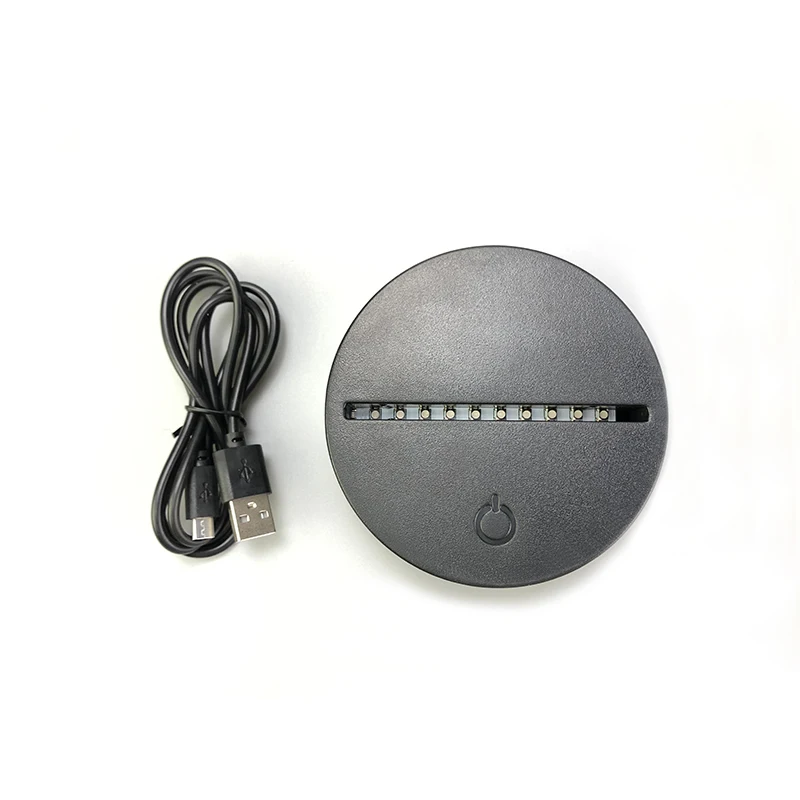 LED Lamp Bases for 3D Led Night Light ABS Acrylic Black Base 3 Colors White Warm White Light Touch Base