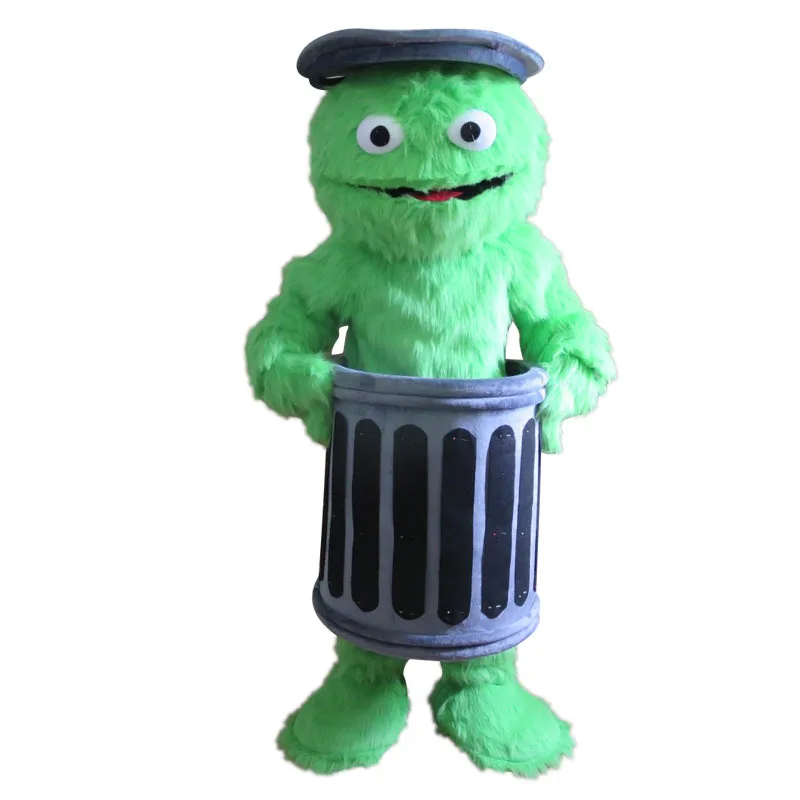 Customized Character Cartoon Mascot Sesame Street Oscar The Grouch Mascot Costume Adult Fancy Dress For Sale