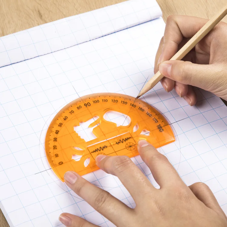 back to school Customized universal digital protractor with template Flexible Measuring types of protractors