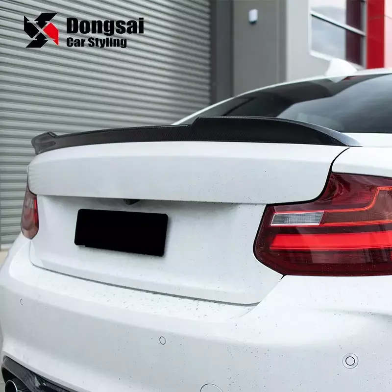 CS Type Dry Carbon Fiber Rear Trunk Lip Tail Wing Spoiler Ducktail for BMW 2 Series F22 235i 240i F87 M2 Competition