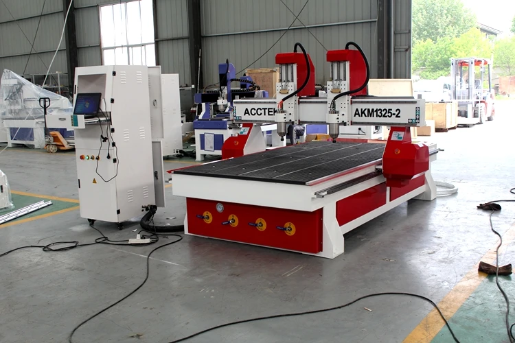 Heavy duty structure design 1325 two heads cnc router wood lathe taiwan /wood carving cnc router 1300*2500mm