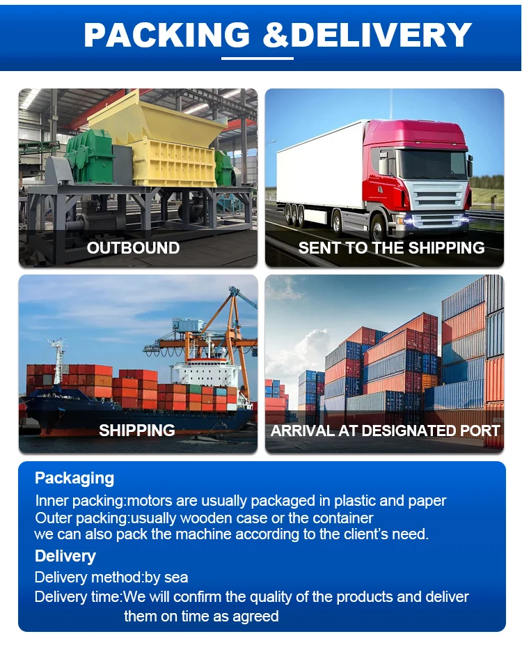 Heavy duty steel waste crumb rubber tyre shredder recyle machinery