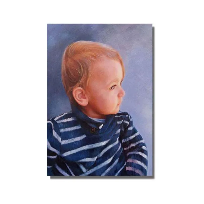 Popular Creative Handmade Sofa Decor Self Figure from Photo Wall Art Oil Canvas 100% Handpainted Realist Portrait Oil Painting
