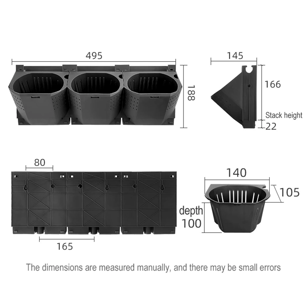 Vertical Garden Systems Stackable Flower Pot Indoor Outdoor Hanging Wall Planter Living Wall Planter System