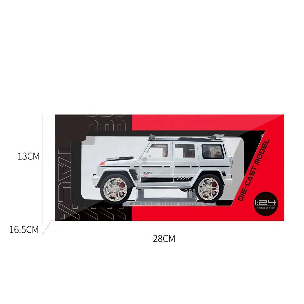 Diecast Model Car 1/24 Scale Car Model G800 Pull Back Alloy Model Car with Sound and Light Toy Vehicles for Kids