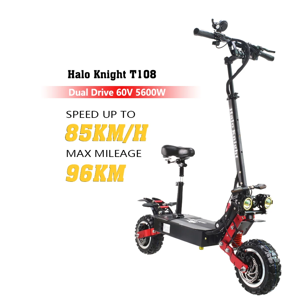 Electric Scooter Electric Motorcycles Double Drive Adjustable Height Front And Rear Signal LED E scooters For Adults 2021