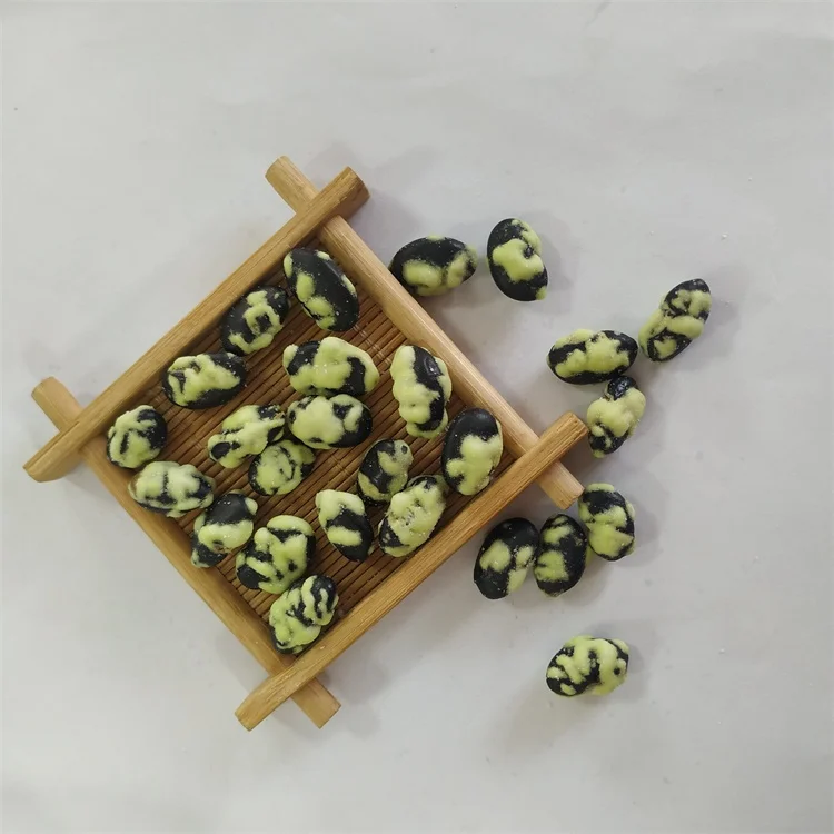 Высококачественные здоровые и хрустящие черные бобы со вкусом васаби и горчичным покрытием