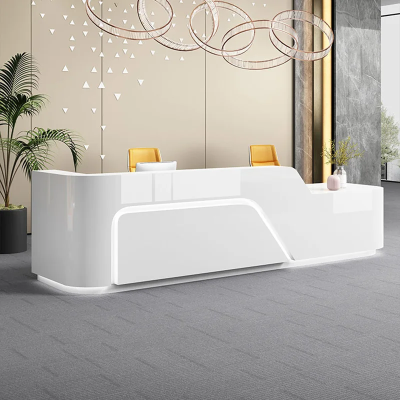 Beauty front desk reception counter high gloss small reception desk modern