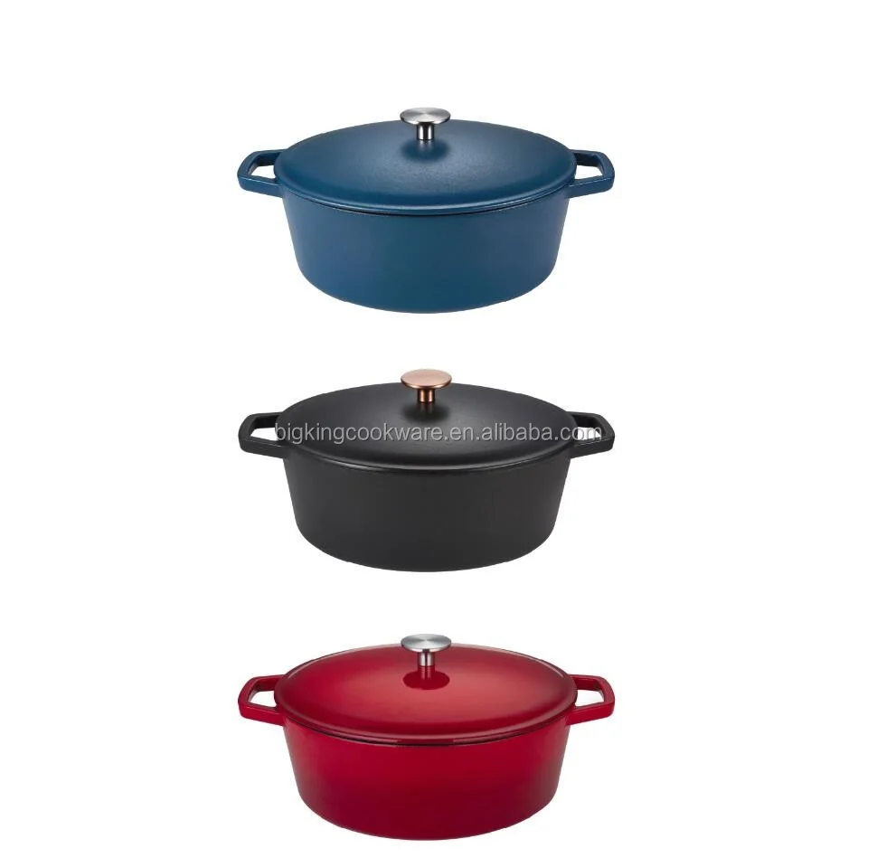 29cm Pre-seasoned Oval Cocotte Cast Iron  Casserole Pot cooking pot OEM agreed