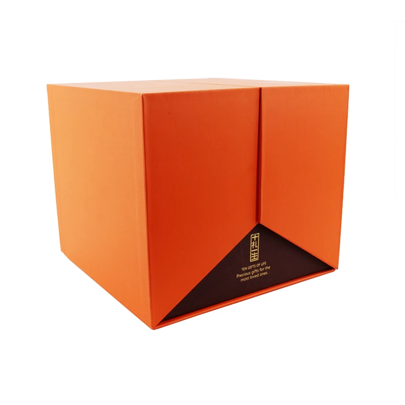 Logo design creative both sides opening packing cardboard boxes for flower