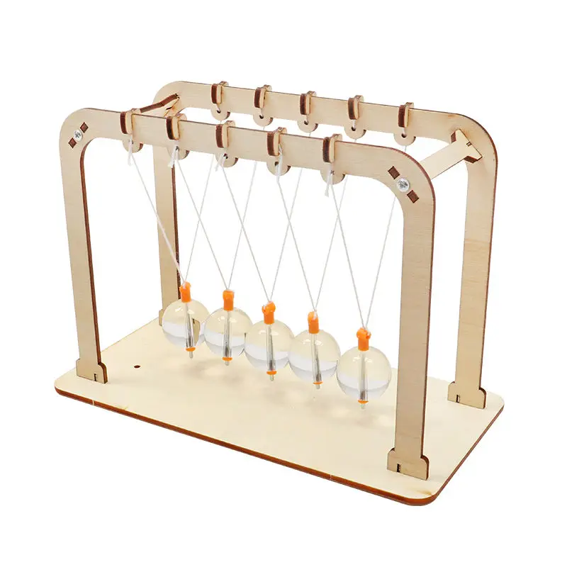 DIY Newton Cradle Glass Pendulum Ball Newton Ball Physics Science Pendulum 5 Glass Balance Ball
