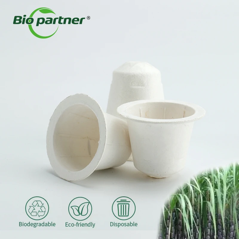 100% Biodegradable Sugarcane Bagasse Paper Coffee Pods Disposable Capsule Empy Coffee Pods Capsules