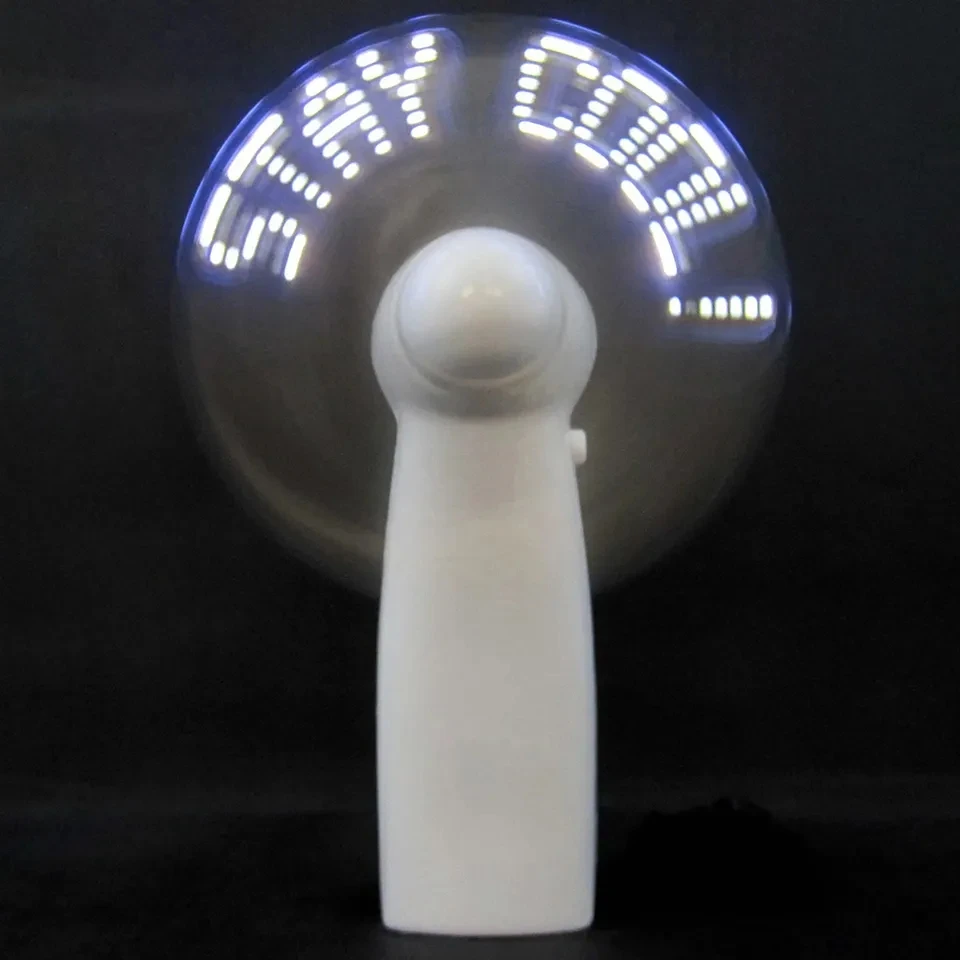 New Product Mini Portable Handy Led Custom Message Battery Fan,Programmable Led Display Handheld Electric Fan
